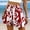 Red, variant on Women's Wide Leg Short Boho Style Print High Waist Elastic Fashion Versatile Casual Shorts Summer Comfy Baggy Shorts Beach Vacation Clothes