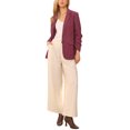 thumbnail image 2 of INSPIRE CHIC Corduroy Blazers for Women Dressy Casual One Button Lapel Long Sleeve Office Work Suit Jackets with Pockets M Burgundy, 2 of 6