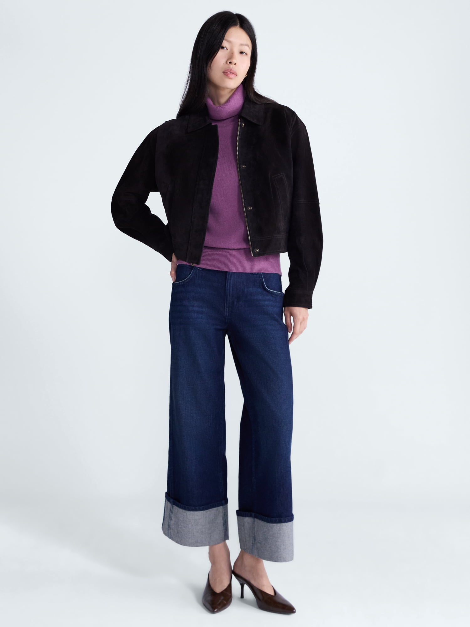 Scoop Women’s and Women’s Plus Cropped Suede Jacket, Sizes XS-4X
