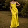 thumbnail image 2 of DHFJKG Summer Formal Dresses For Women Sexy Silk Satin Maxi Dress Spaghetti Strap Push Up Corset Evening Party Side Slit Wedding Guest Dress Trendy Dresses, 2 of 5