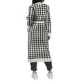 thumbnail image 4 of Yuemengxuan Female Fashion Houndstooth Print Long Sleeve Coat with Pockets and Waist Belt, 4 of 9