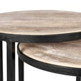 thumbnail image 5 of Loma Nesting Accent Table Set by East at Main - Round Mango Wood Side Table / End Table Set with Black Iron Frame (20x20x25), 5 of 5