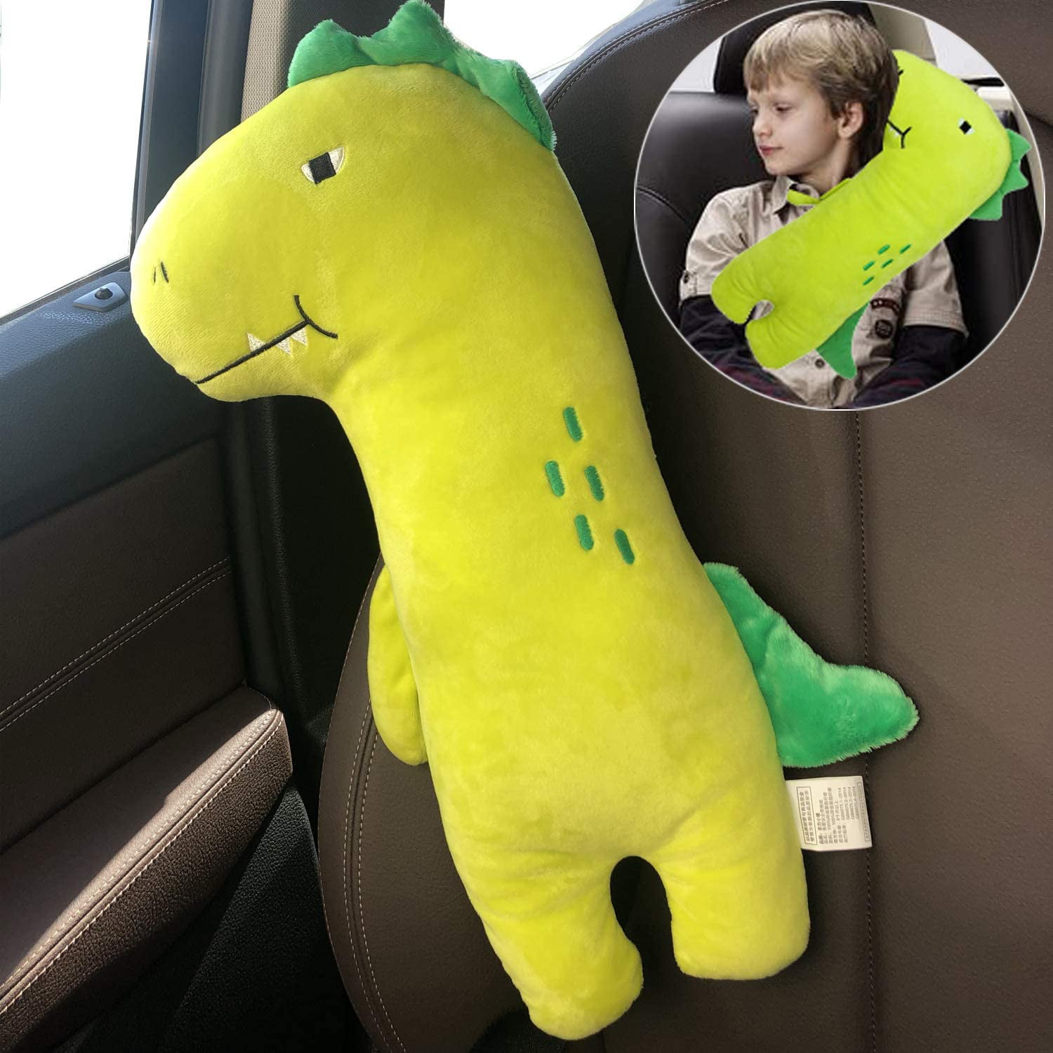 Unicorn + Dinosaur Seatbelt Cover Seat Belt Adjuster Infant Car Seat Cushion Car Seat Belt Holder Seat Cushion for Kids 