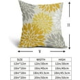 thumbnail image 5 of Yellow Grey Flower Pillow Covers 18x18 Inch Set of 2, Gray White Dahlia Colored Floral Line Pattern Decorative Throw Pillowcases Outdoor Farmhouse Cushion Covers Summer Holiday Sofa Couch Bed Decor, 5 of 6