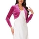 thumbnail image 4 of INSPIRE CHIC Chaqueta corta de terciopelo con cuello de solapa y mangas largas para mujer en rosa claro, 4 of 6