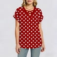 thumbnail image 4 of Aimik Women's Casual Random Polka-Dot Print T-Shirt with V-Neck and Short Sleeve Cross-Neckline Summer Summer Top, 4 of 6