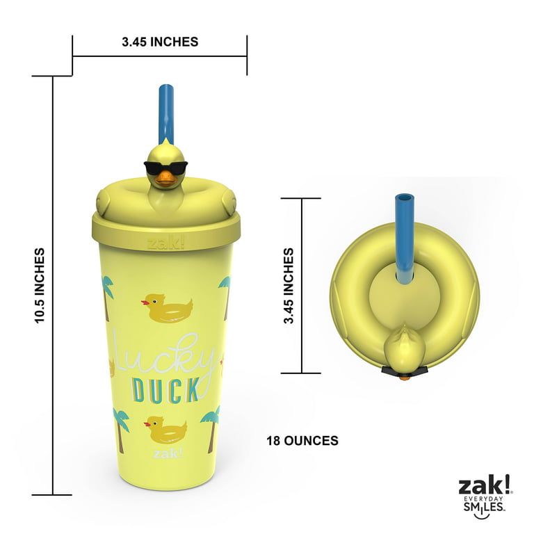 Zak Designs Summer Pool Party 18 Ounce Reusable Plastic Tumbler