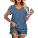 thumbnail image 1 of Guardurnaity Camiseta de algodón para mujer, camiseta informal de manga corta holgada de Color sólido, camiseta de verano para deportes escolares, Prendas para la parte del cuerpo Azul claro XL, 1 of 6