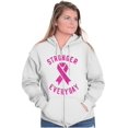 thumbnail image 5 of Breast Cancer Stronger Everyday Zip Hoodie Sweatshirt Women Brisco Brands S, 5 of 6