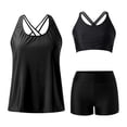 thumbnail image 6 of DHFJKG Tankini Swimsuits For Women 2026 Tummy Control Bathing Suits With Shorts 3 Piece Criss Cross Swimwear Trendy Beachwear, 6 of 8
