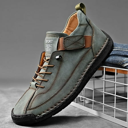 

Men s Lace-up Sneakers - Casual Ankle High Walking Shoes - Comfortable And Breathable