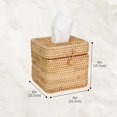 thumbnail image 2 of ABCISI Tissue Box Cover,  Natural Square Tissue Box Holder, Woven Rattan Organizer with Lid for Desk, Bathroom, Living Room​ and Office, 2 of 12
