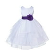 thumbnail image 3 of Ekidsbridal White Cadbury Shimmering Organza Flower Girl Dress Junior Bridesmaid Wedding Pageant Communion Baptism Gown 4613T S, 3 of 3