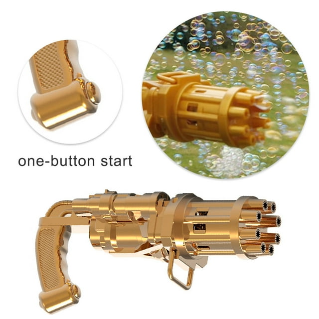 Bubble Making Machine Kids Plastic Air Bubble bubble maker Maker Outdoor Children Electric Bubbler Toy, Gold