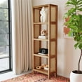 thumbnail image 2 of Beaumont Lane Modern Cane And Wood 4-Tier Etagere Bookcase in Brown, 2 of 6