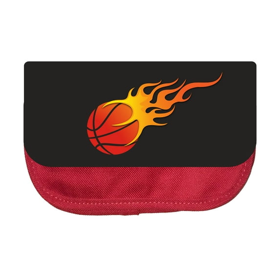 Sports Basketball in Flames Cosmetic Bag