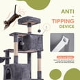 thumbnail image 5 of JIOABL 66" Multi-Level Cat Tree Tower with Hammock, Large Condo, Climbing Plates, Plush Toy, Kitty Playing House, Dark Gray, 5 of 8