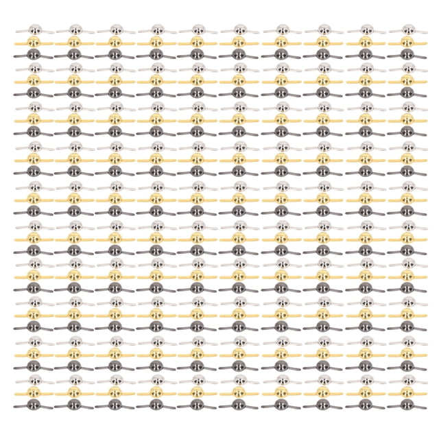 Fixations en Papier de Laiton, 300 Pcs 10mm Argent Or Gris Mini Brads Rond Uniforme Revêtement pour Bricolage Scrapbooking