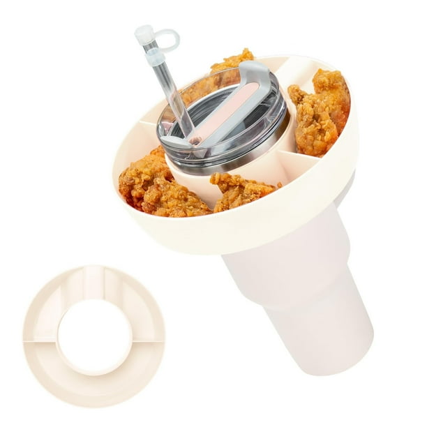 Snack Bowl for Stanley 40 oz Tumbler with Handle, Tumbler Snack Tray Compatible with Stanley Cup 40 oz with Handle, Reusable Snack Ring for Stanley Cup Accessories,Snack Bowl Cream