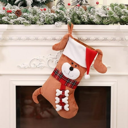

1Pc Christmas Stereoscopic Animal Socks Flip Cap Dog Decorative Socks C