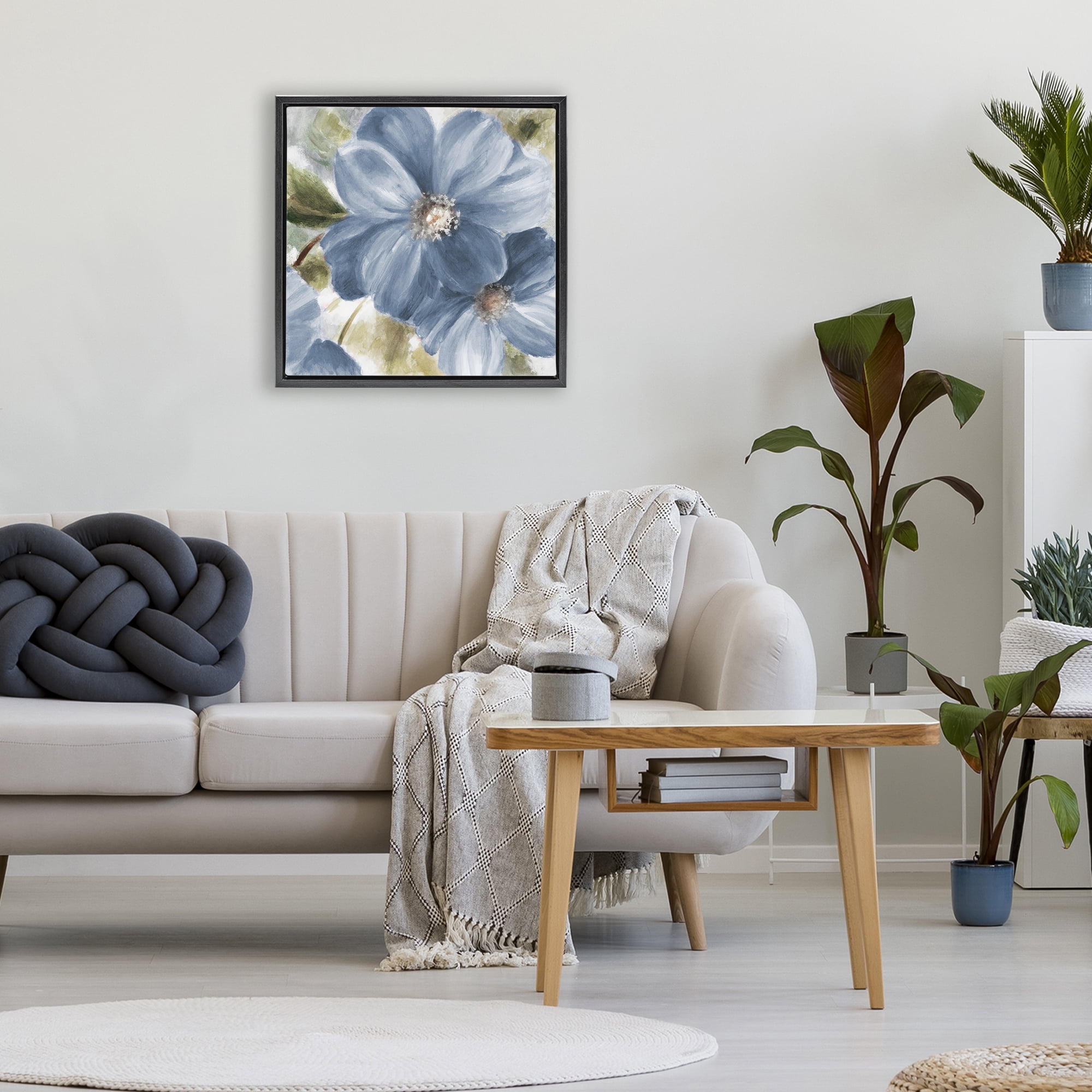 Stupell Industries Walk in Blue Beauty Black Framed Floater Canvas Wall Art, design by Lanie Loreth