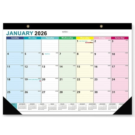 NAISHIER Wall Calendar 2026-2027 Covers January 2026 to June 2027, Large 17" x 12" Desktop Monthly Calendar for Home School & Office