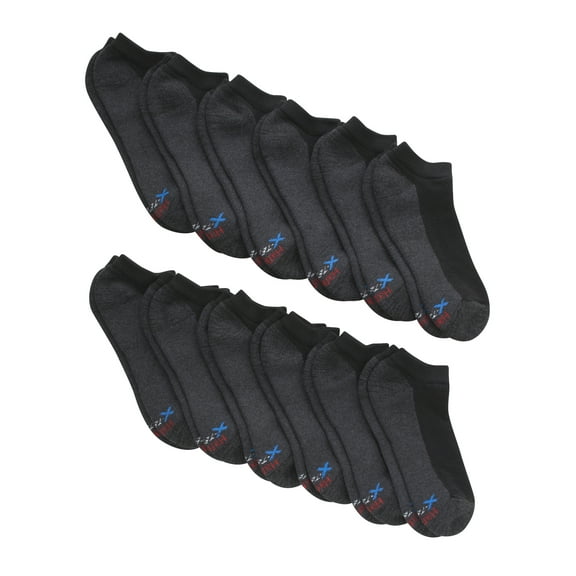 Hanes Men's Big and Tall X-Temp Cushioned with Arch & Vent No Show Socks, 12 Pack