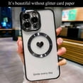 thumbnail image 3 of for iPhone 13 Pro Max Case Magnetic Glitter [ Compatible with MagSafe ], Bling Love Heart Clear Phone Case, Camera Protection Sparkly Plating Slim Soft Back Cover for Women Girls - Black, 3 of 10