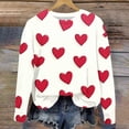 thumbnail image 1 of Jsaierl Chandails en Molleton pour Femmes Saint-Valentin Mignons Imprimé Cœur Chandails en Molleton Tendance Chandail Col Rond Décontracté Manches Longues pour Femmes, 1 of 4