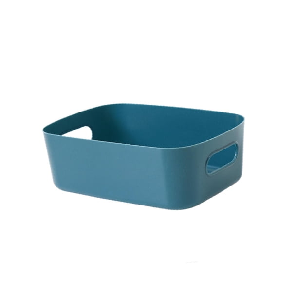 Caja de almacenamiento de escritorio, organizador de maquillaje, contenedor de almacenamiento, caja cúbica de escritorio para estante, sala de juegos, Azul oscuro