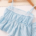 thumbnail image 6 of UngA Girl's 2 Piece Striped Outfits Cami Top Wide Leg Pants Ruffle Hem Toddler Kids Summer Clothes with Pockets 4-5 Years,Blue, 6 of 7