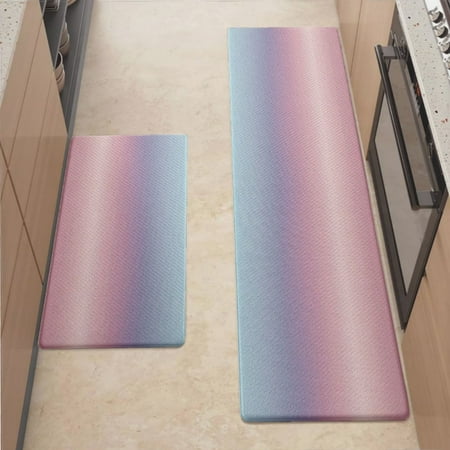 

Anti Fatigue Kitchen Mat Soft Gradient Effect Sets of 2 Kitchen Rugs Non Slip Cushioned Standing Mat for Sink Floor Laundry Office Desk 2X Mid 17.3 x 29