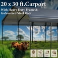 thumbnail image 2 of SUMMIT LIVING 20 x 30 ft Metal Carport with Removable Sidewalls, Galvanized Steel Panel Roof, Heavy Duty Outdoor Garage Storage Shelter for Cars, Boats, SUV and Truck, 2 of 12