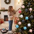 thumbnail image 5 of Christmas Tree Ornaments, Pink Christmas Decor 6-Piece 3 Inch Pink and Gold Painted Hanging Balls, Christmas Ornaments Set, Decorative Hanging Ornaments for Mall, Hotel, Home, 5 of 7
