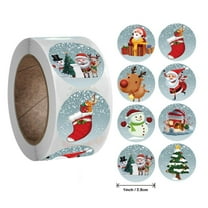 JLFNYA 2024 New Merry Christmas Stickers Labels Roll 1 Inch 8 Designs Round Christmas Tags 500Pcs Adhesive Xmas Decorative Envelope Seals Stickers for Cards Gift Envelopes Boxes (1 Inch)