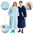 thumbnail image 3 of Joyfy SWearable Blanket Hoodie for Women Men Gifts for Women Mom Wife Sherpa Fleece Long Hooded Blanket Sweatshirt Cozy Sherpa Wearable Throw with Pocket & Sleeves for Adult(Sky blue,Regular), 3 of 7