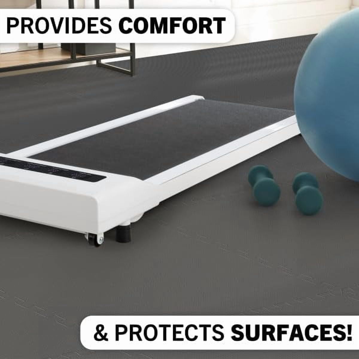 Foam Mat Floor Tiles, Interlocking EVA Foam Padding Soft Flooring for Exercising, Yoga, Camping, Kids, Babies, Playroom – 6 Pack, Gray, 24" X 24" X 0.5"