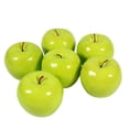 thumbnail image 2 of 6 piezas para decoración y exhibición de cocina, frutas artificiales realistas para acento del hogar, juego de manzanas verdes falsas realistas, 2 of 8