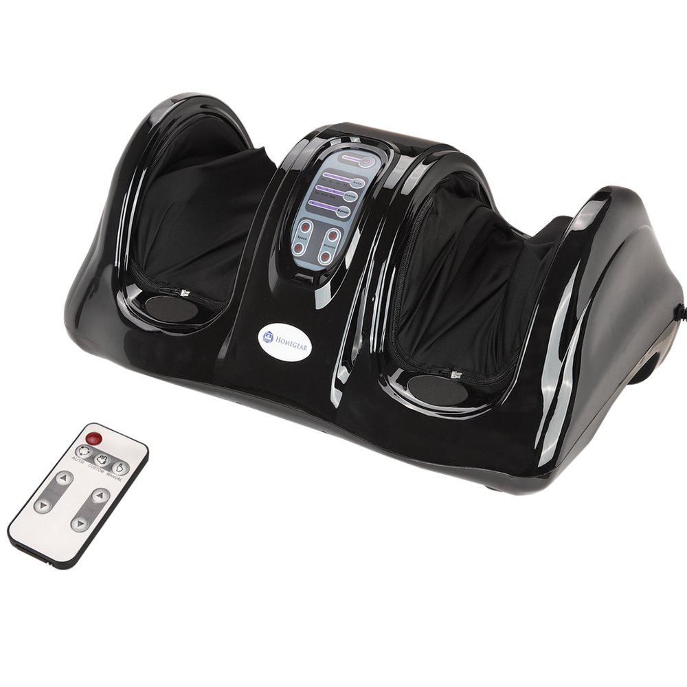 Homegear Electric Foot Massager Machine with Remote Control Black