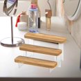 thumbnail image 4 of letairis Transparent Wood Display Stand Storage for Cosmetic Action Figure Collections Organizer Display Dessert 3Tiers, 4 of 9