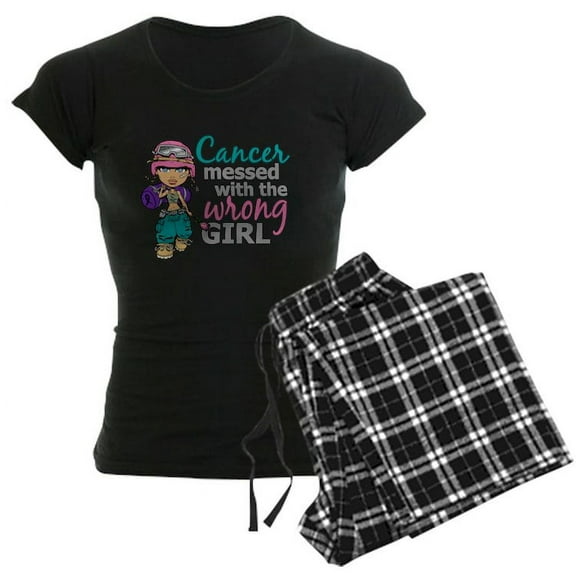 CafePress - Combat Girl Thyroid Cancer - Women's Dark Pajamas