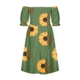 thumbnail image 5 of EGNMCR Robes d'Été Femmes Tendance Robe d'Été pour Femmes Imprimée à Manches Courtes Épaules Froncées, 5 of 5