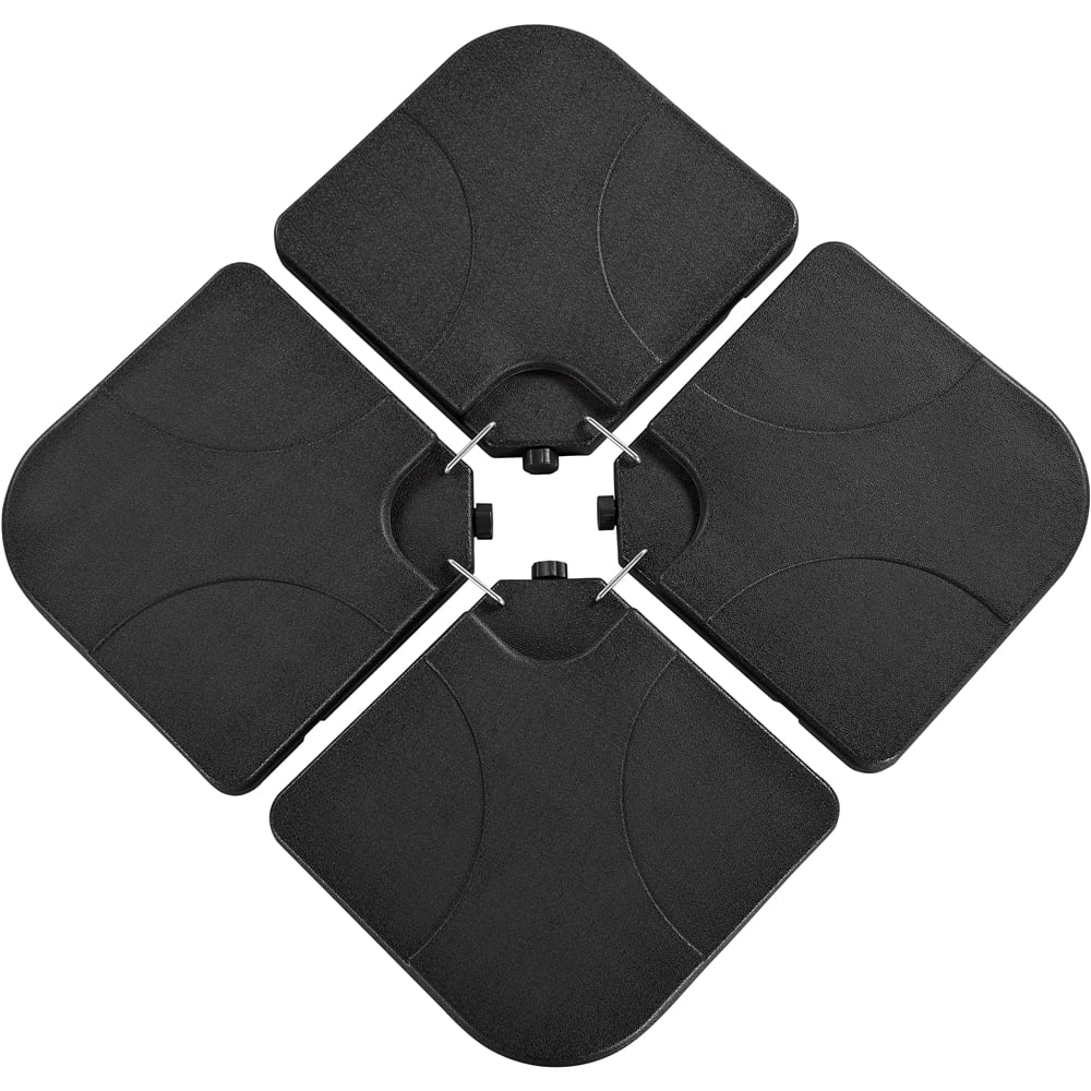 Alden Design 4-Piece Heavy Duty Fillable Patio Umbrella Base Stand, Black