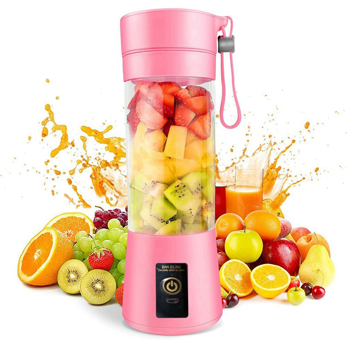 2X Blender Mini Blender for Shakes and Smoothies Rechargeable USB 380Ml Traveling Fruit Juicer Cup with 6 Blades
