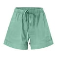 thumbnail image 5 of FAVIPT Summer Shorts for Women with Pockets Quick Dry Shorts Plus Size Loose Fit Shorts Drawstring Elastic Waist Shorts Running Athletic Gym Lounge Shorts Green,XXXL, 5 of 6