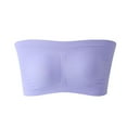 thumbnail image 3 of PEASKJP 3 Pack Tube Top Bras for Women Strapless Seamless Plus Size Comfort Bralette Bandeau Top Bra 3 Pack Purple S, 3 of 3