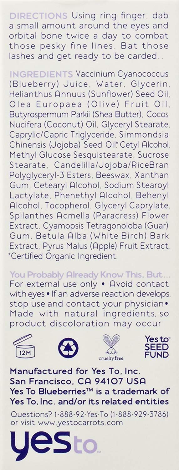 Yes To Blueberries Age Refresh Eye Firming Treatment 0 5 Fluid Ounce Walmart Com Walmart Com Yes To Blueberries Age Refresh Eye Firming Treatment 0 5 Fluid Ounce Walmart Com Walmart Com