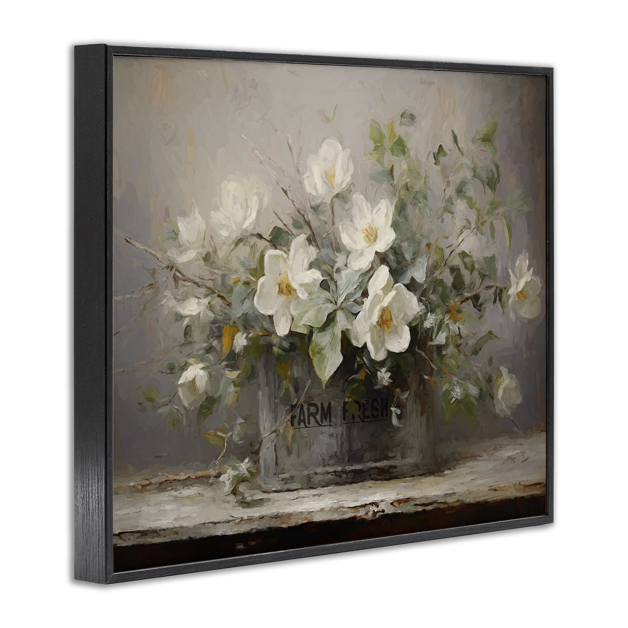Stupell Industries Country Farm Florals Botanical & Floral Painting Black Framed Art Print Wall Art, 30 x 24