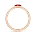 thumbnail image 2 of ANGARA Natural Square Ruby Parallel Split Shank Ring with Accents in 14K Rose Gold for Women (Size-4mm) | July Birthstone, Birthday, Anniversary, Jewelry Gift for Women | Natural Ruby Ring, 2 of 9