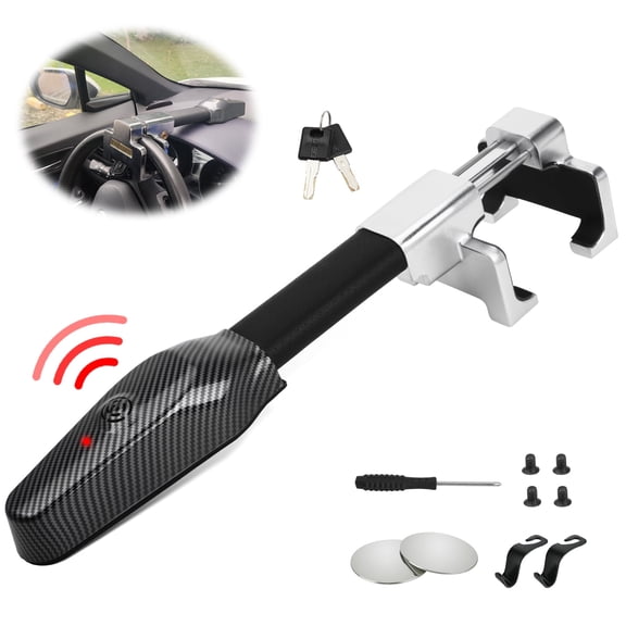 Steering Wheel Lock with Car Alarm System, Anti Theft Car Device, Car Wheel Lock Car Theft Prevention Device with 130db Alarm, Universal Car Security for Truck/Auto/SUV/Van